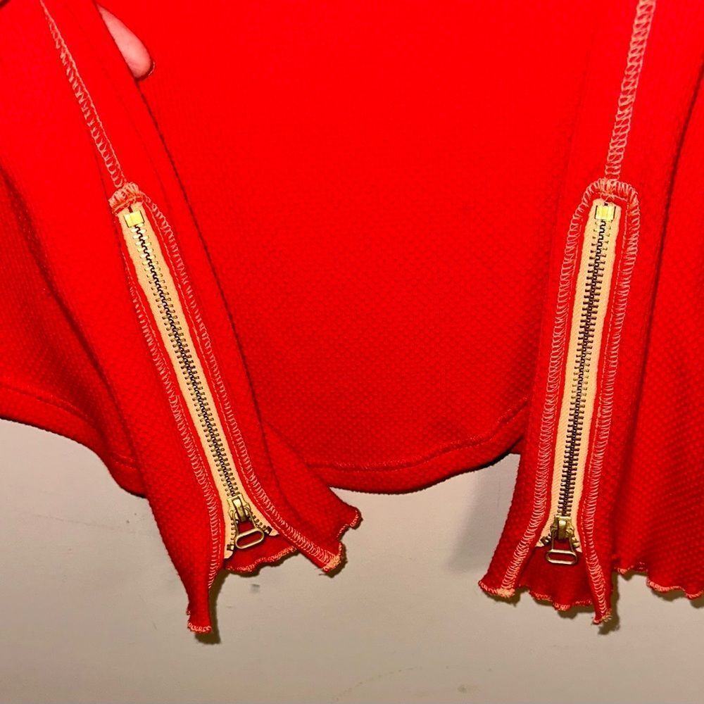 Free People Thermal Vibrant Red Long Sleeve Top - Picture 5 of 6
